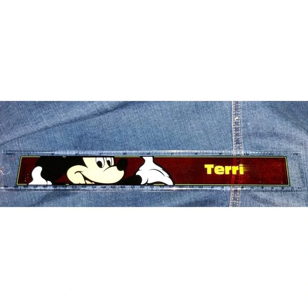 Terri Name  Ruler Vintage Mickey Mouse Disney‎ personalized Red Plastic